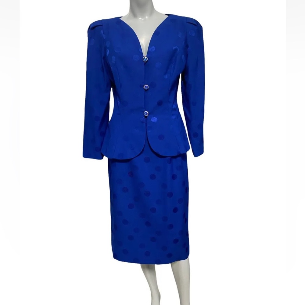 Vintage Ricki Lang for Steve Stoller sz 12 skirt suit ‎  READ